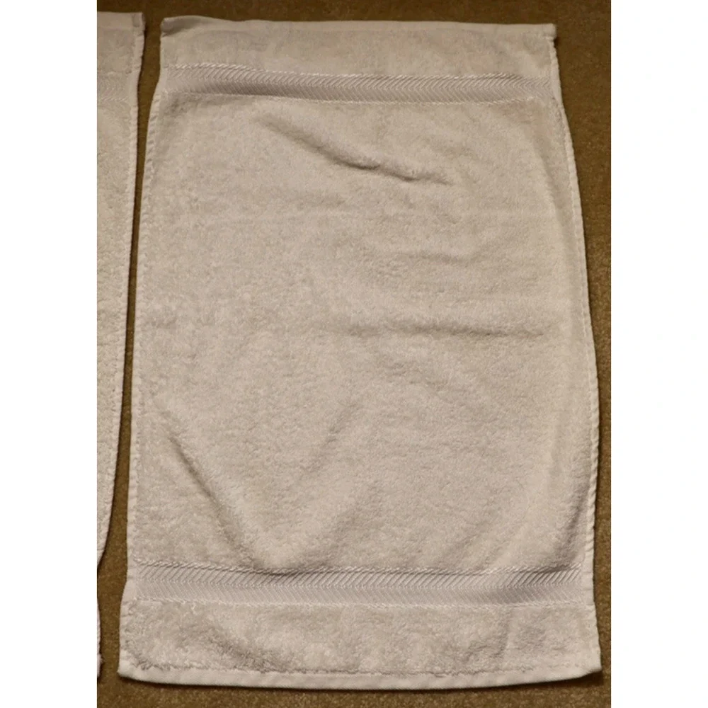 Bath Hand Towel Set of 2 Solid Off-White Buckingham Estates India 24x15